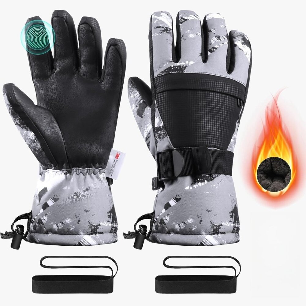 Pnosnesy Ski Gloves Snow Waterproof Winter M (Fits Kids11-15 Years/Women S-M NEW